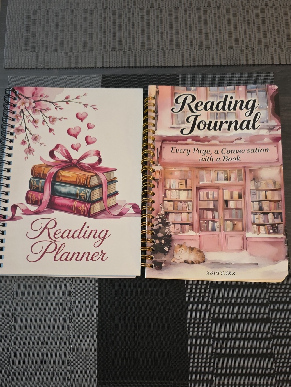 Reading Planner & Reading Journal Set - Pink